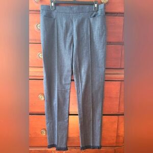 Stylish Akris Punto Dark Blue-Gray Fringed Pants Size 8